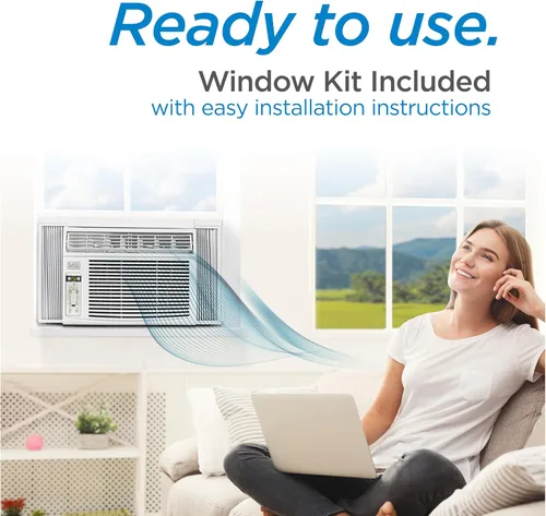 Miniatura 5 de BLACK+DECKER Aire acondicionado de ventana de 8000 unidades térmicas británicas (BTU), unidad de aire acondicionado de ventana enfría hasta 350 pies