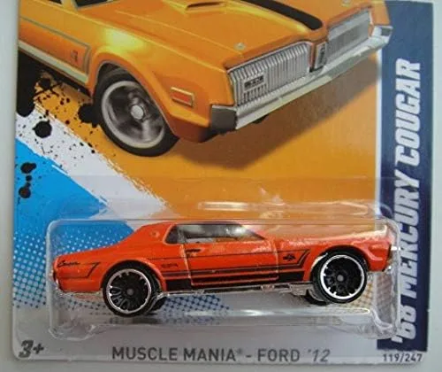 Miniatura 2 de Hot Wheels 2012 Muscle Mania Ford 9/10, Naranja '68 Mercury Cougar 119/247