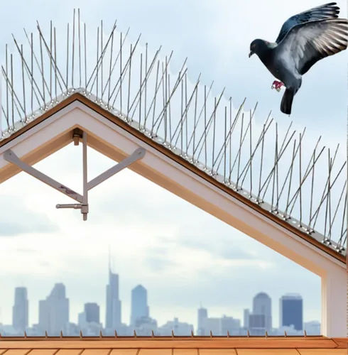 Miniatura 7 de Paquete de 10 picos para pájaros de acero inoxidable de 11 pies, picos para pájaros para exteriores para mantener alejados a los pájaros, clavos