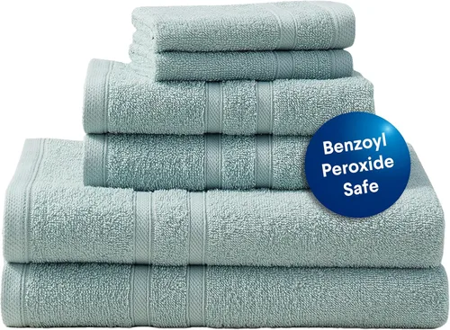 Miniatura 17 de CLOROX Toallitas de baño 100% algodón aptas para usar blanqueador, de secado rápido (12" x 12"), altamente absorbentes, suaves y ligeras, ideales