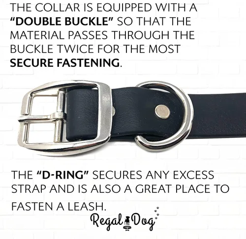 Miniatura 9 de Regal Dog Products Collares de perro pequeños negros impermeables con placa de nombre personalizada grabada Collar de perro de Biothane