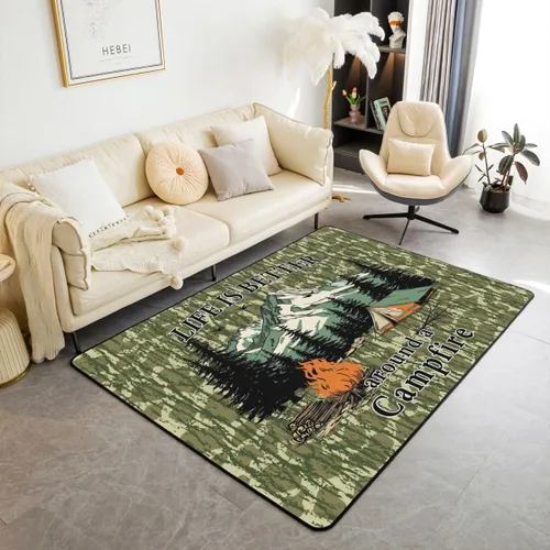 Miniatura 44 de Erosebridal American Flag Area Rugs 3x5 for Bedside Kitchen Army Green Camo Washable Rug Bear Claw Hunting Theme Decorative Accent Rug Camoflage