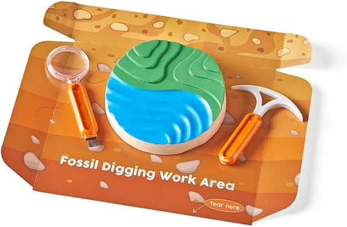 Miniatura 8 de hand2mind - Kit de excavación de fósiles para excavar y exhibir, vitrina de fósiles, 8 fósiles reales para descubrir, kits de excavación para niños