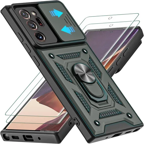 Miniatura 12 de Funda para Galaxy Note 20 Ultra, con protector de pantalla de TPU flexible autorreparable [2 unidades] y cubierta de cámara deslizante, soporte