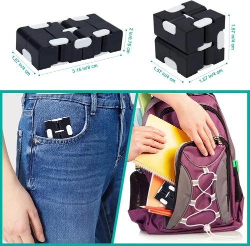 Miniatura 6 de WUQID Infinity Cube - Juguete antiestrés para niños y adultos, bonito, pequeño, accesorio único para aliviar la ansiedad y pasar el tiempo