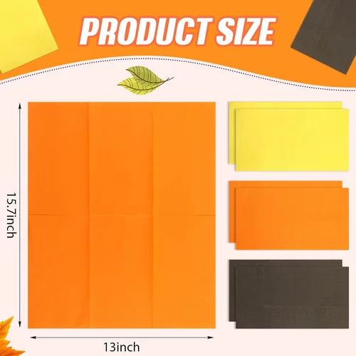 Miniatura 3 de Qilery 120 servilletas de papel desechables de Acción de Gracias, 3 capas, toalla de mano, decoración para baño, cena, cocina, suministros de fiesta