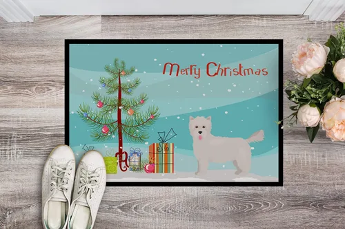 Miniatura 240 de Caroline's Treasures CK3799MAT Akita Shepherd - Tapete de árbol de Navidad de 18 x 27 pulgadas, tapete para puerta delantera, interior y exterior