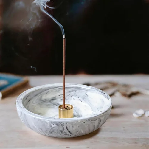 Miniatura 5 de Dorepine - Quemador de incienso de cerámica hecho a mano para palos, soporte para varillas de incienso para meditación, sala de yoga, decoración