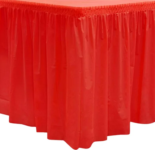 Miniatura 38 de Party Essentials Falda de mesa de plástico desechable resistente, 1 unidad, 29 pulgadas de ancho x 14 pies (168 pulgadas) de largo, amarillo