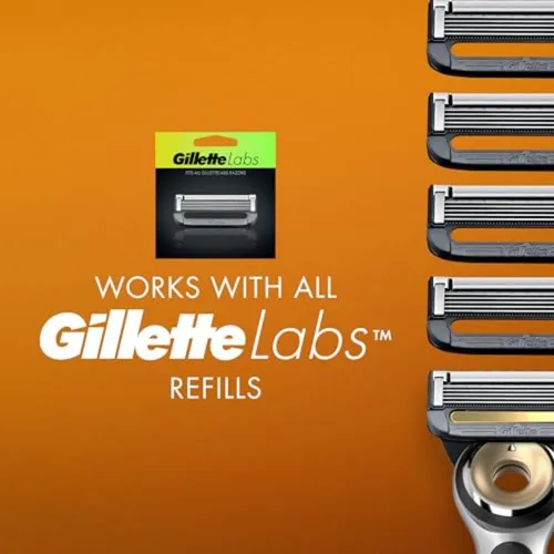 Miniatura 7 de Gillette - Maquinilla de afeitar térmica para hombre, kit de afeitado de viaje de lujo de GilletteLabs, 1 mango, 2 recambios de cuchillas