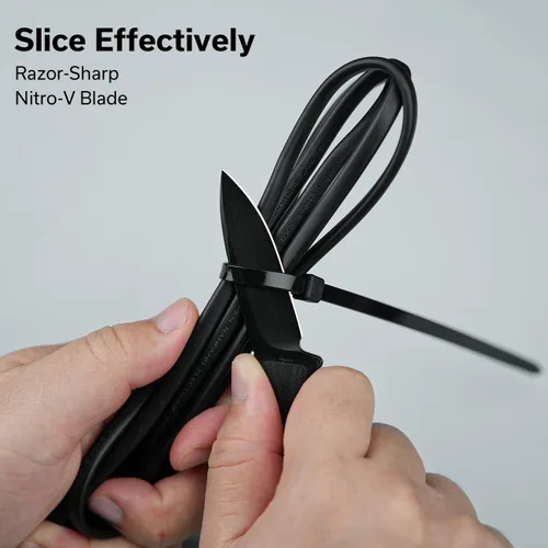 Miniatura 2 de CIVIVI Mini Elementum Cuchillo de hoja fija con una funda Kydex y una cadena para transporte de cuello EDC, pequeño cuchillo esqueletizado de espiga