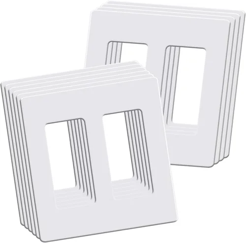 Miniatura 17 de Placas de Pared Decorativas sin Tornillos de 2 Interruptores, Cubiertas de Tomacorrientes Decorativas, Tamaño Estándar 4.68" x 4.74" Placa
