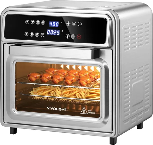 VIVOHOME Combo de Horno Tostador y Freidora de Aire de 21 Qt, Horno de Convección de Encimera 8 en 1 con Rotisserie y Deshidratador, Horno Freidora