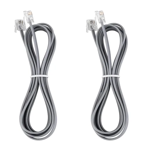 Miniatura 11 de LanSenSu Cable RJ12 RJ12 6P6C macho a macho recto con cable para uso de datos y voz, paquete de 2 unidades (negro, 3.3 pies)