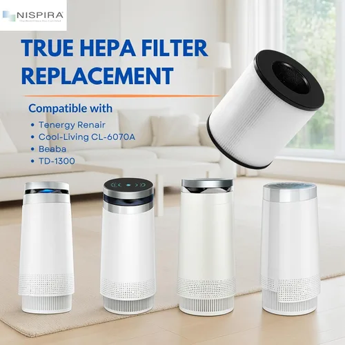 Miniatura 3 de Nispira TD-1300 CL-6070A TAP01 Filtros de repuesto True HEPA 4 en 1 compatibles con Tredy TD-1300, Tenergy Renair, Cool-Living, BEABA - Purificador