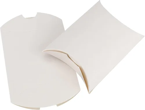 Miniatura 5 de MANCHAP 200 cajas de almohada de papel kraft blanco de 3.5 x 2.5 pulgadas, pequeñas cajas de dulces blancos, cajas de agradecimiento para recuerdos