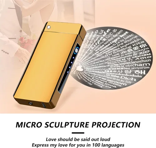 Miniatura 2 de BABOBIU Encendedor de plasma recargable, encendedor de arco, encendedores a prueba de viento, cuerpo de metal, pantalla de batería, botón de llama