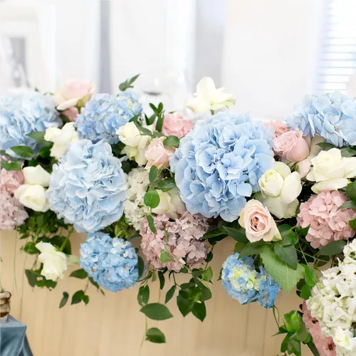 Miniatura 8 de Auihiay 26 piezas de flores hortensias artificiales de seda con tallo para decoración del hogar, bodas, fiesta.