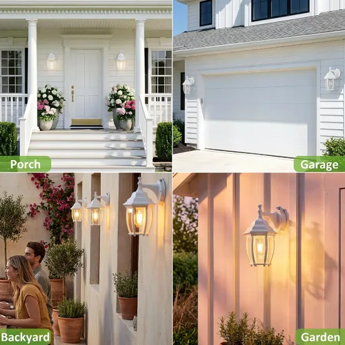 Miniatura 6 de LIT-PaTH Farol de pared para exteriores del atardecer al amanecer, aplique de pared como accesorio de iluminación de porche con base mediana E26