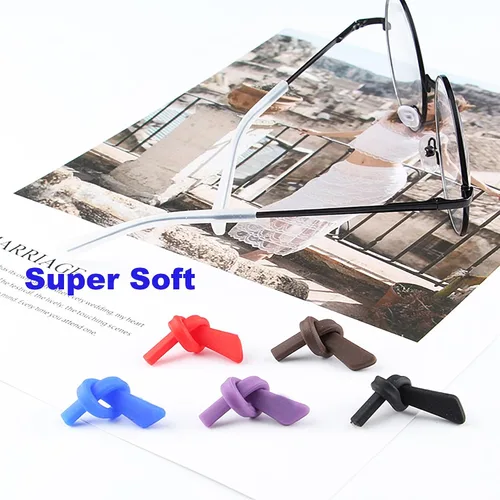 Miniatura 6 de Puntas de extremo de la patilla para gafas, soporte de tubo de silicona suave antideslizante, retenedores de gafas, puntas de repuesto para patillas