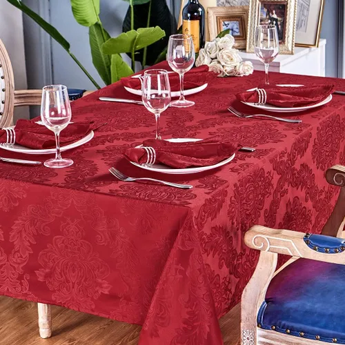 Miniatura 5 de Mantel rectangular de poliéster impermeable, resistente a las arrugas, lavable, mantel de tela diseño Jacquard