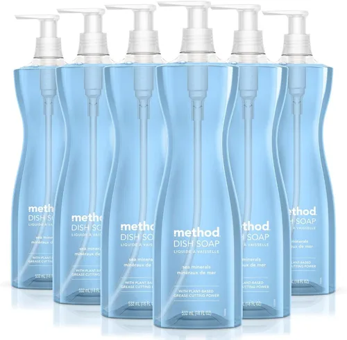 Miniatura 13 de Method Jabón de gel para platos, aroma a clementina, resistente a la grasa y alimentos pegados, fórmula libre de crueldad, fabricado con plástico