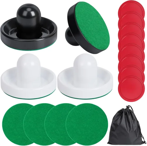 Miniatura 9 de Coopay Paletas y discos de hockey de aire, empujadores de hockey de aire con bolsa de almacenamiento de nailon, accesorios de repuesto para mesas