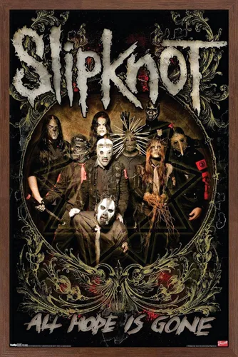 Miniatura 16 de Trends International Slipknot - Póster de pared de Hope Is Gone, 14.725 x 22.375 pulgadas, versión enmarcada de madera de granero