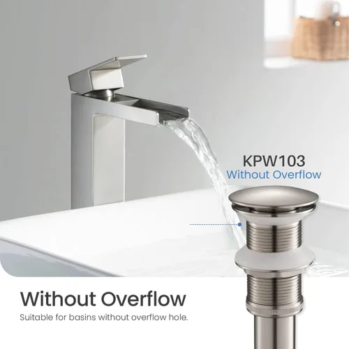 Miniatura 3 de KIBI Tapón de drenaje desplegable para lavabo de baño sin desbordamiento Diseño de cubierta completa de drenaje de tocador Construcción duradera
