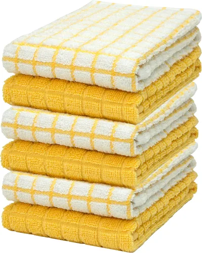 Miniatura 27 de Bumble - Paños de cocina (8 unidades) 12 x 12 pulgadas Toallas de cocina 100% algodón 405 GSM Toallas de cocina suaves, altamente Gris