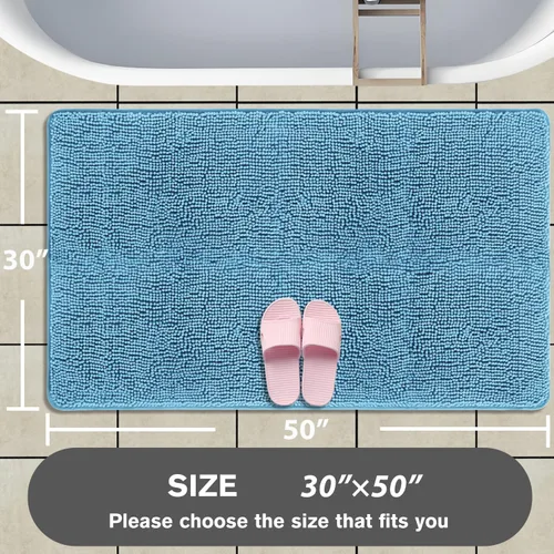 Miniatura 475 de Alfombra de baño pequeña de 12 x 18 pulgadas, lavable y absorbente, antideslizante, alfombra de baño de felpilla gruesa y suave para baño, ducha