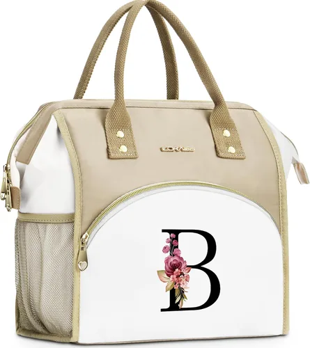 Miniatura 10 de Lonchera con inicial para mujer, lonchera térmica para niñas, lonchera grande para adultos, a prueba de fugas, para trabajo de picnic, bolsa de mano