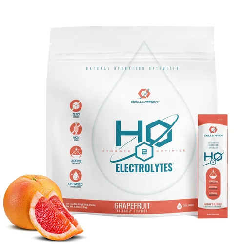 Cellutrex® H2O Electrolytes - Pomelo | Mezcla de bebida en polvo de electrolitos sin azúcar | Sal natural, electrolitos sin OMG para entrenamientos,