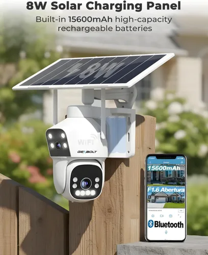 Miniatura 5 de GENBOLT 2.5K AOV WiFi Cámara de seguridad solar al aire libre inalámbrica, 7/24 grabación 3MP+3MP cámara de vigilancia IP con detección de IA de 90