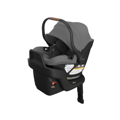 UPPAbaby Aria V2 - Asiento de automóvil ligero para bebé, poco menos de 6 libras, base con pata de carga + inserto para bebés + funda para pies para