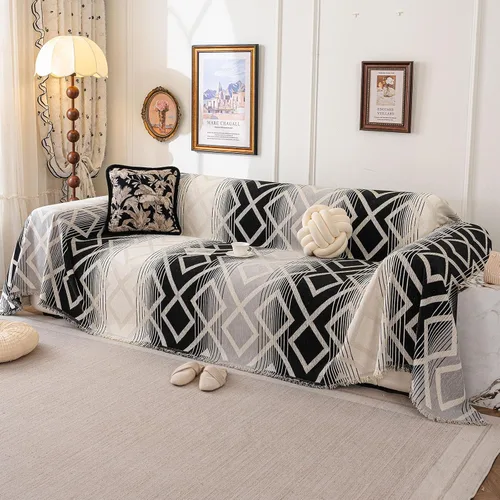 Miniatura 70 de ROOMLIFE Manta Funda Azteca Bohemia para Sofá, Decoración del Hogar Estilo Granja, Fundas de Sofá para Loveseat, Sofás de 2/3 Cojines, Apta