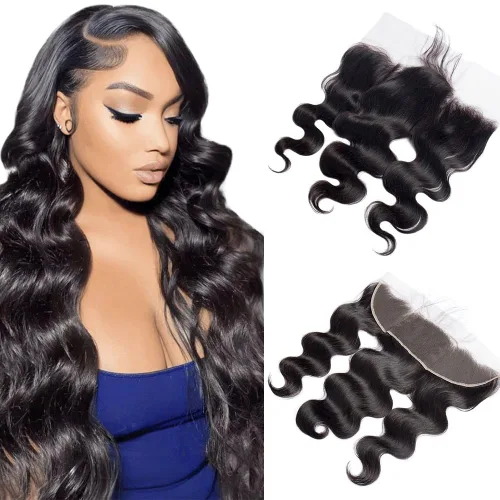 Miniatura 23 de CHEEON Frontal de encaje HD de 13 x 4 de 12 pulgadas, cabello humano brasileño ondulado con cierre frontal de encaje, 100% cabello humano virgen sin