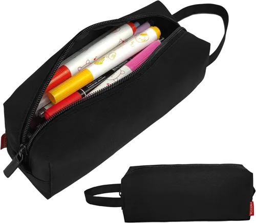 Miniatura 18 de Fmeida Estuche para lápices estético, bolsa de lápices de gran capacidad, estuche portátil para bolígrafos, oficina, papelería, bolsa de maquillaje