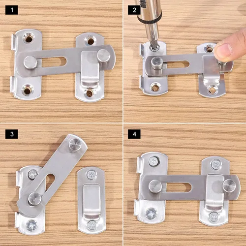 Miniatura 5 de Puerta abatible ES, n puerta ES, cerradura de acero inoxidable ES, cerradura de puertas francesas de seguridad para ventanas corredizas y gabinete