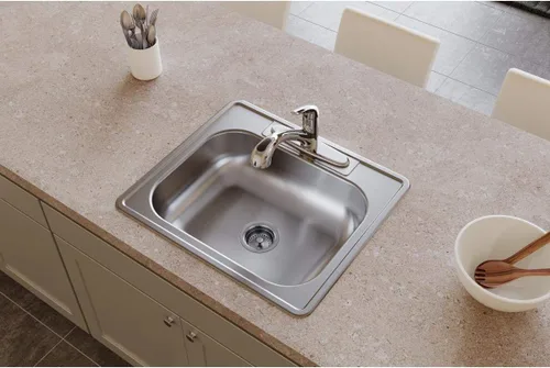 Miniatura 2 de Elkay D12522 Dayton Fregadero de Cocina de Acero Inoxidable de 25" de Empotrar de Una Sola Cubeta - 1 Orificio para Grifo