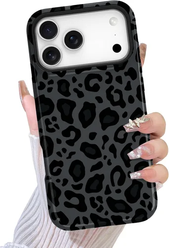 Miniatura 49 de TEAUGHT Compatible con iPhone 11 Funda con patrón lindo estampado de leopardo negro guepardo + protector de pantalla a prueba de golpes, funda