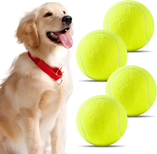Miniatura 7 de susu & wuwu Pelota de tenis grande para perros, pelota de tenis grande de 4 pulgadas para perro, juguete de juego al aire libre para perros