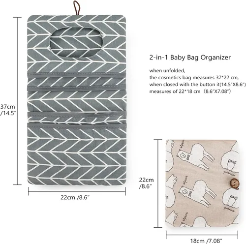 Miniatura 4 de Lmbabter Organizador extraíble para bolsa de bebé, bolsa de pañales con 6 bolsillos en total, bolso y bolsa de mano para mujeres, mamás, enfermeras