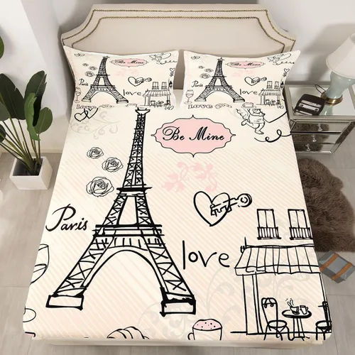 Miniatura 12 de Feelyou, juego de sábanas ajustadas con temática de construcción, niños, dinosaurios de dibujos animados, juego de ropa de cama para niños, Multi 37