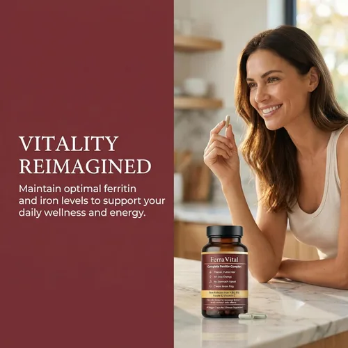 Miniatura 8 de Ferravital Ferritin Support, suplemento de feritina para mujeres, suplemento diario de hierro con bisglicinato de hierro lactoferrina vitamina C