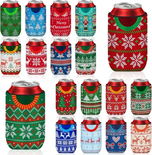 Miniatura 8 de 18 fundas plegables para enfriar latas de béisbol Insulated Neoprene, Beer Drink Beverage Can Bottle Cooler Sleeves, Sports Birthday Party