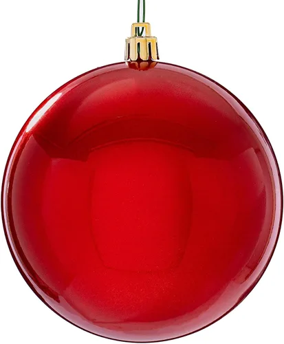 Miniatura 39 de Vickerman Adorno de bola de Navidad inastillable con acabado de lentejuelas con tapa perforada, 6 por bolsa, 4 pulgadas, color negro