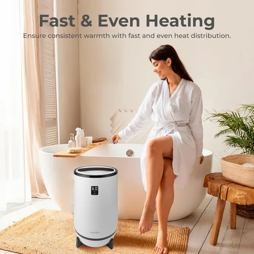 Miniatura 5 de SereneLife Calentador de toallas estilo cubo, calentador de manta portátil para spa y baño, gran capacidad, fragancia personalizable, apagado