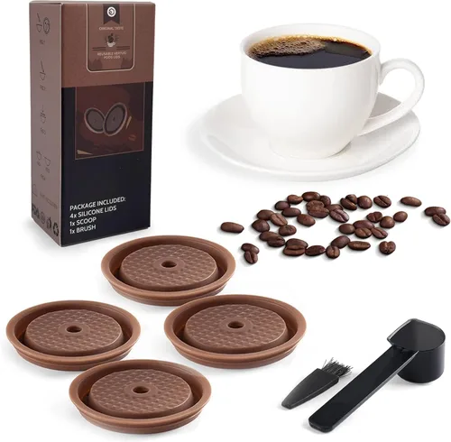 Miniatura 8 de Tapas de cápsula de café reutilizables para cápsulas originales de Nespresso Vertuoline, tapas de silicona de grado alimenticio para cualquier