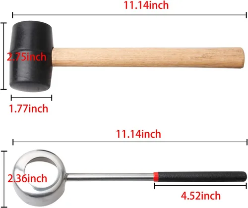 Miniatura 2 de Herramientas de abridor de coco con martillo, herramienta de coco joven súper segura y fácil de abrir, juego de abridor de coco de acero inoxidable